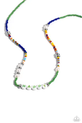 Paparazzi Happy to See You Green Necklace & Earring Set