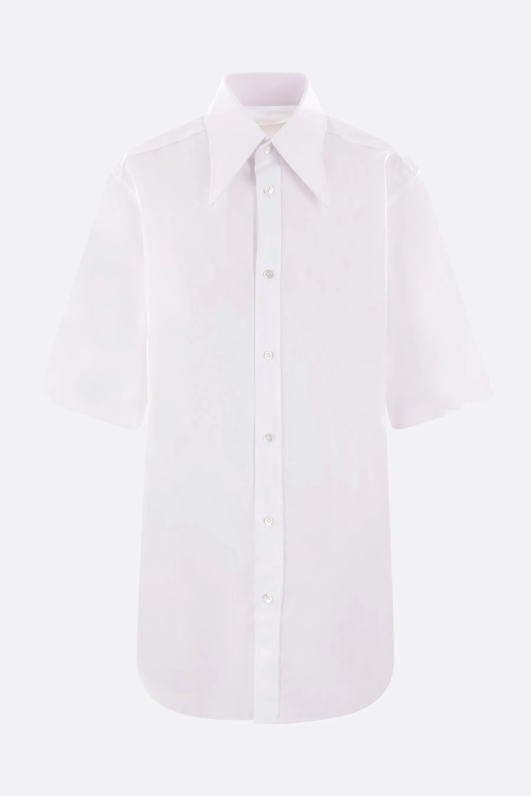 poplin short-sleeved oversized shirt