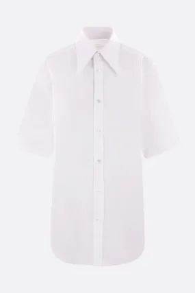 poplin short-sleeved oversized shirt