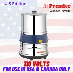 PREMIER Wonder Table Top Wet Grinder, 110 volts for use in USA & Canada only