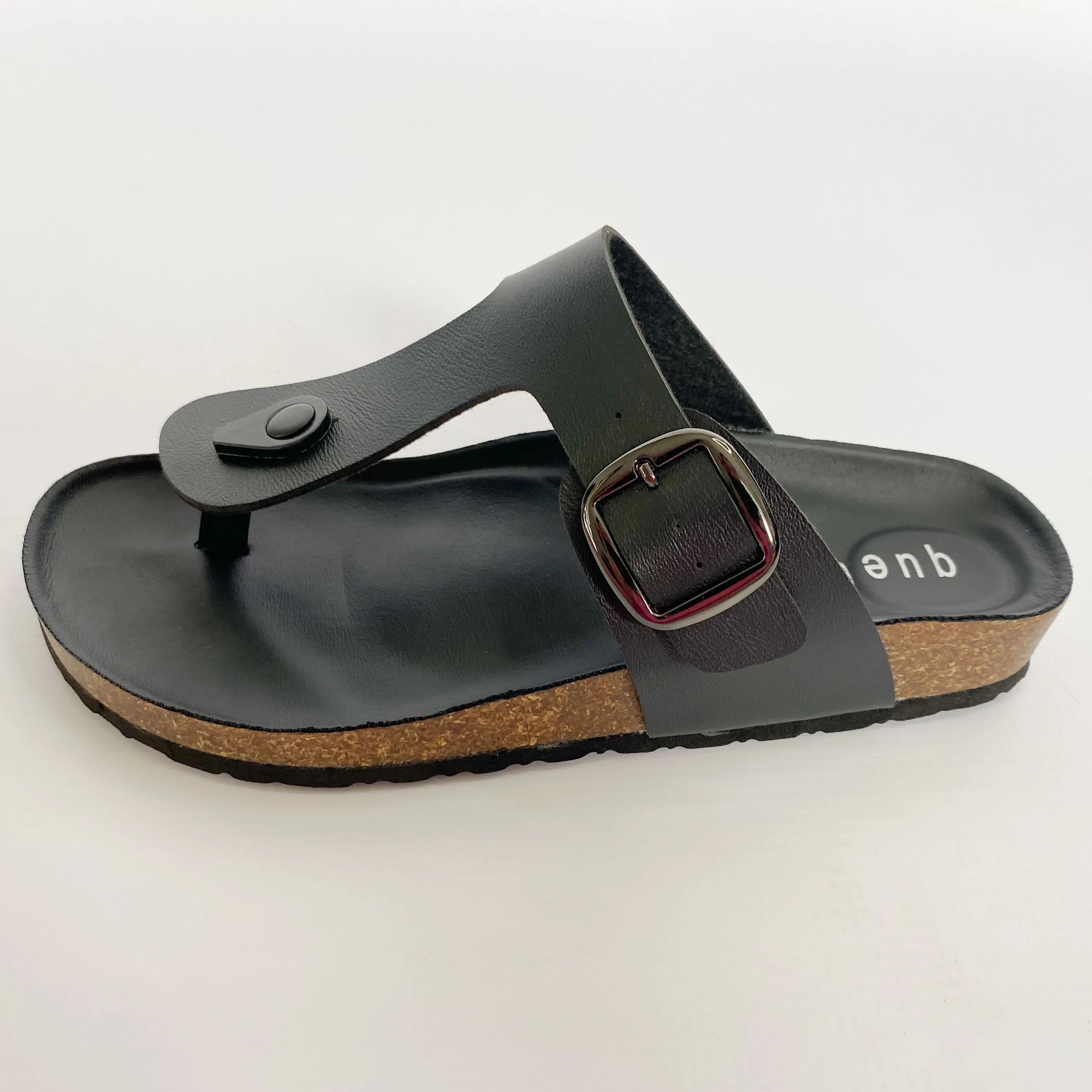 Queue black toe thong sandal