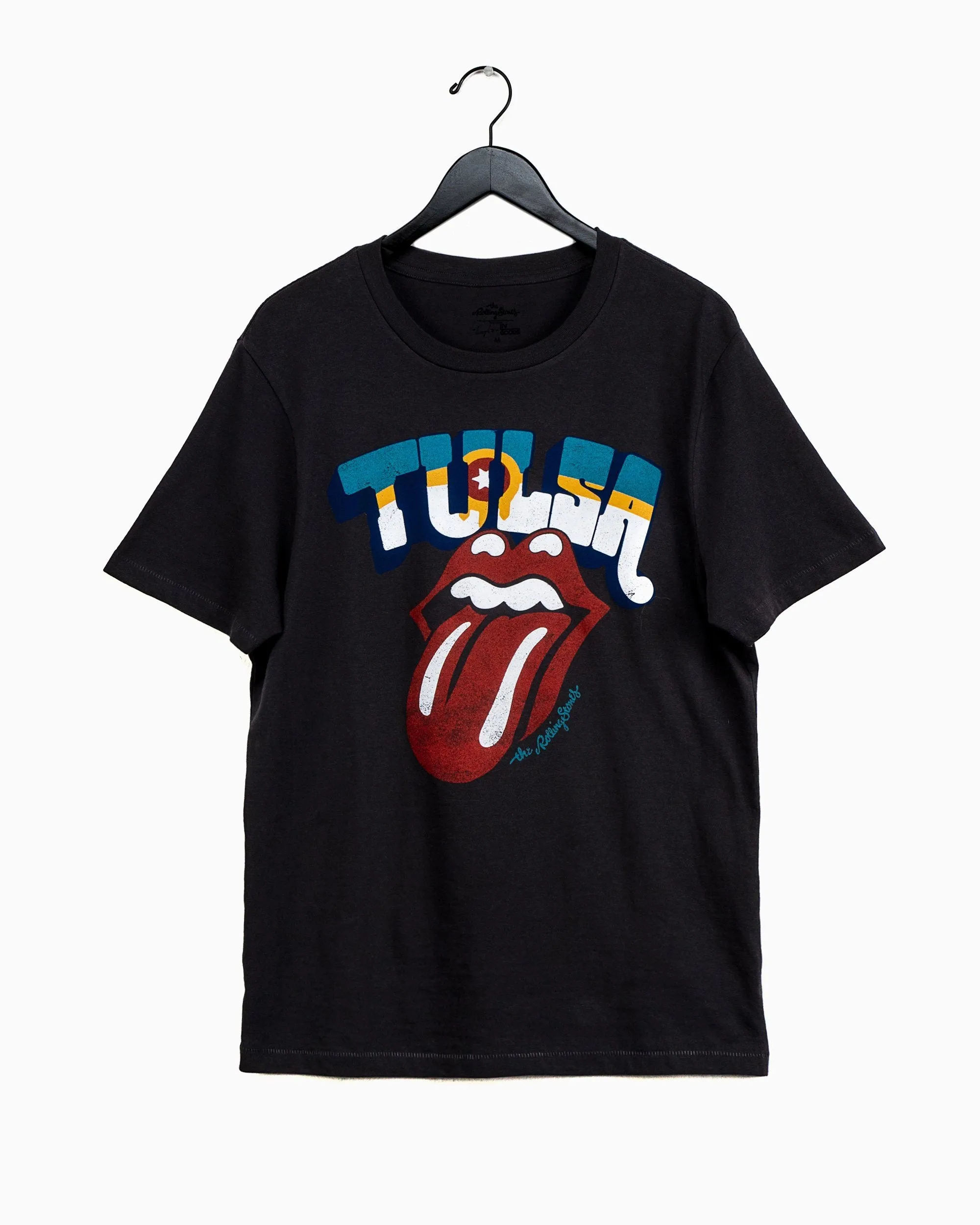 Rolling Stones Tulsa Flag Rocker Off Black Tee