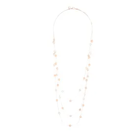 Rose Gold Layered Bead Station Necklace