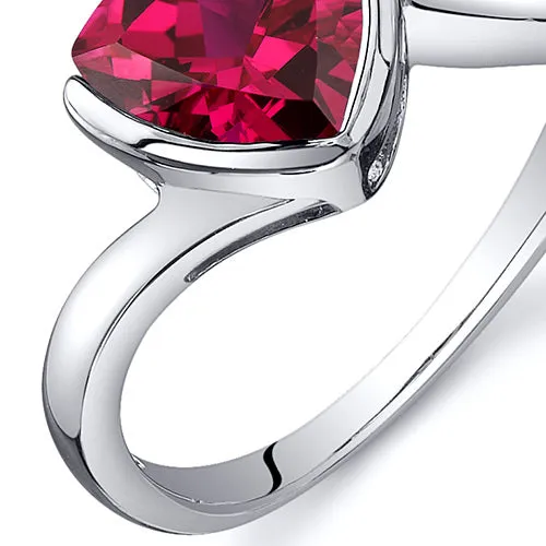 Ruby Trillion Sterling Silver Ring Size 7