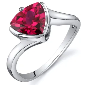 Ruby Trillion Sterling Silver Ring Size 7