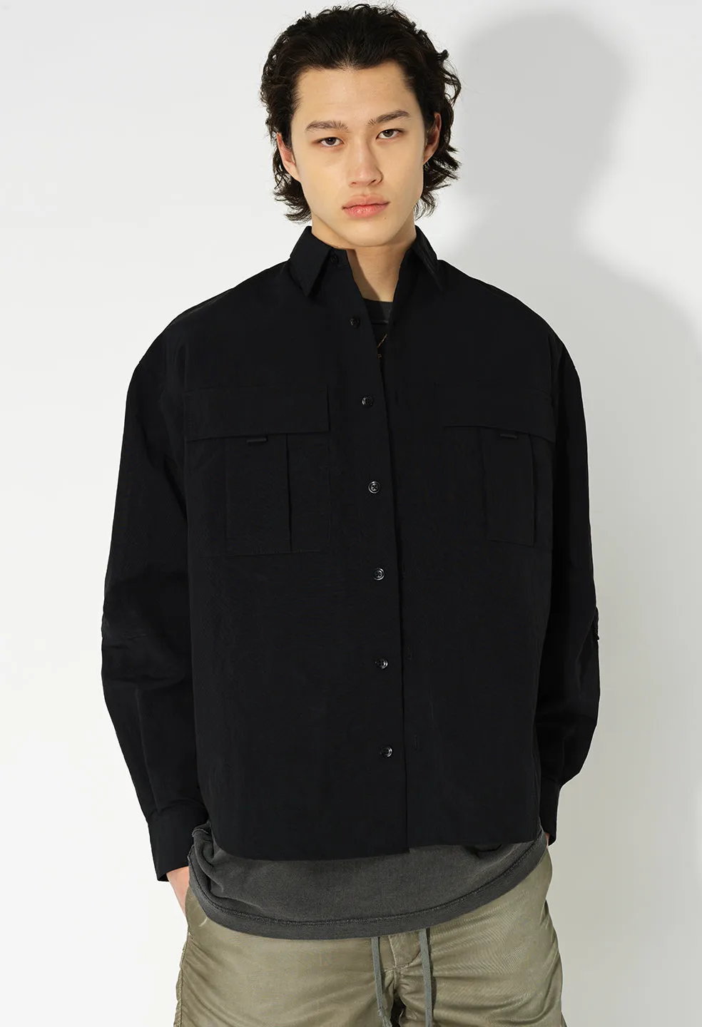 Safari Shirt Jacket / Black