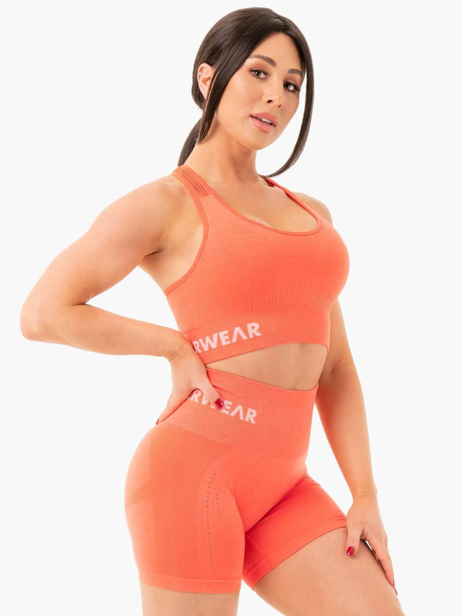 Seamless Staples Sports Bra - Orange Marl