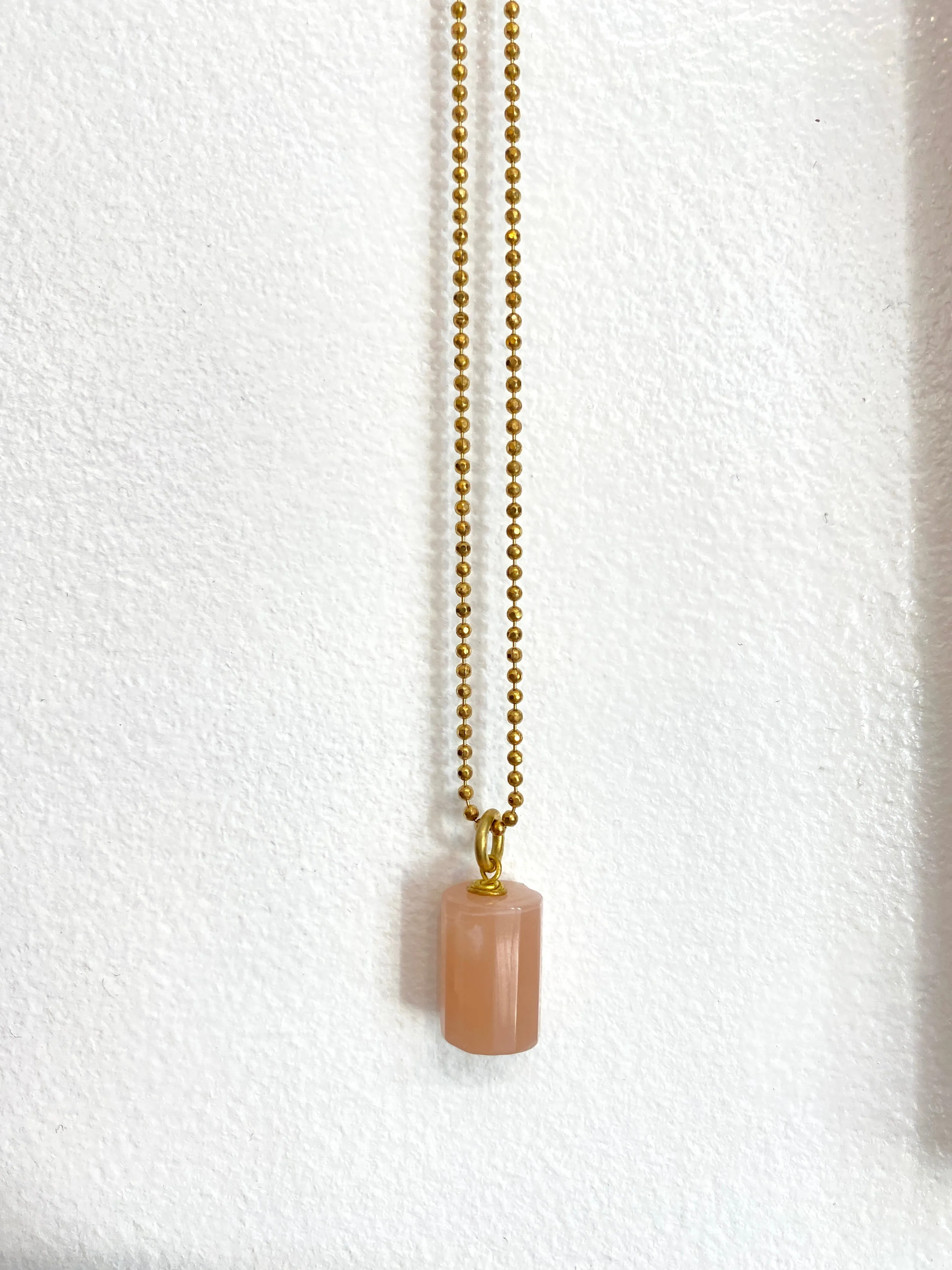 Semi-Precious Cube Charm Necklace