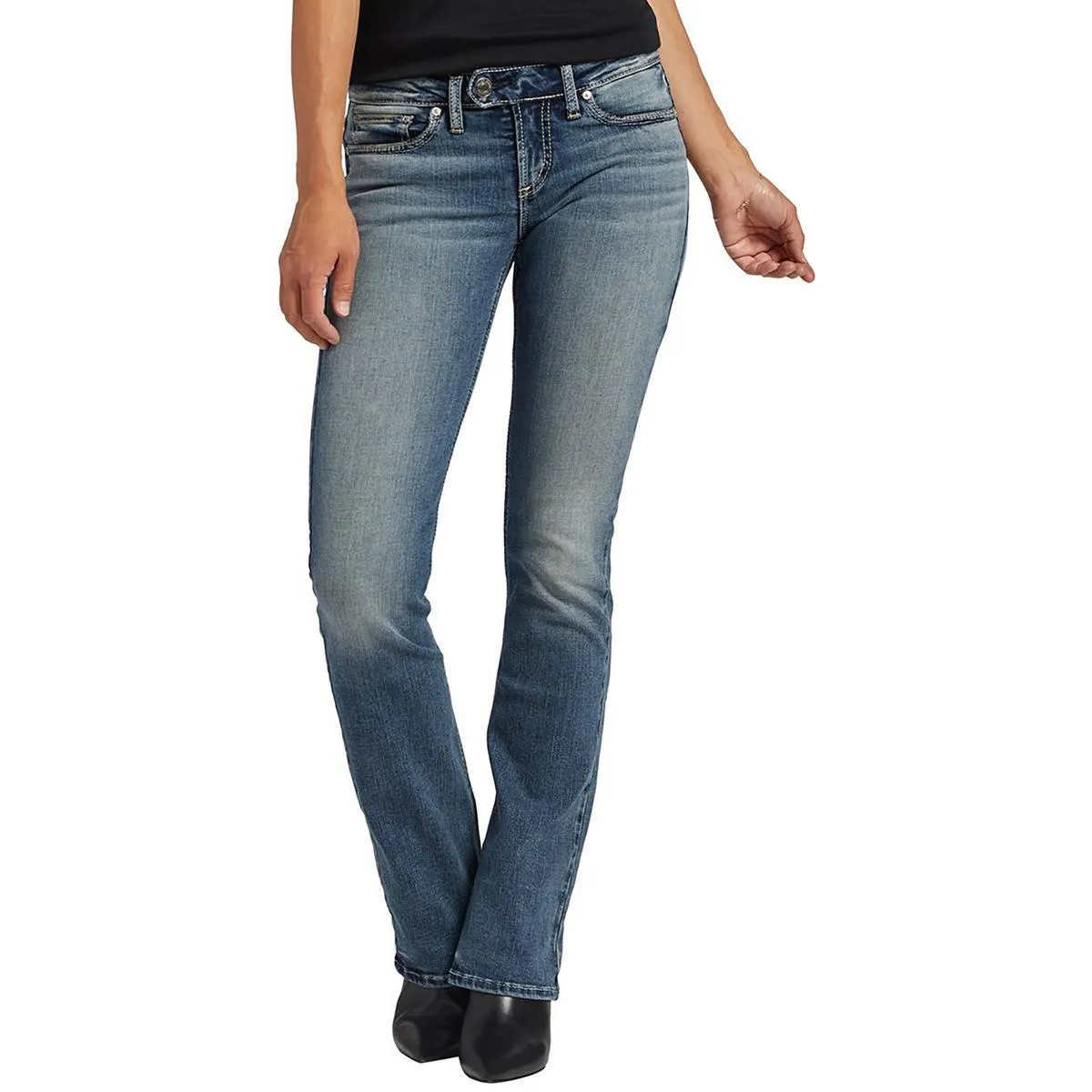 Silver Jeans Womens Tuesday Low-Rise Slim Bootcut Jeans