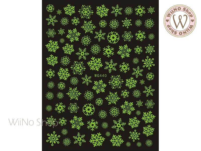 Snowflake Glow in the Dark Adhesive Nail Art Sticker - 1 pc (WG440GD)