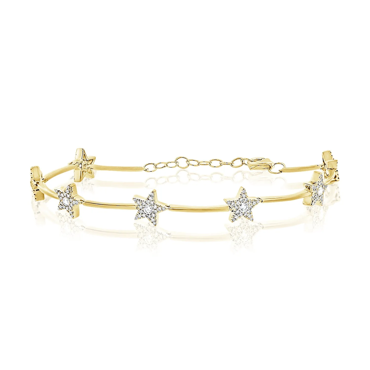 Solid Bars   Pave Star Bracelet