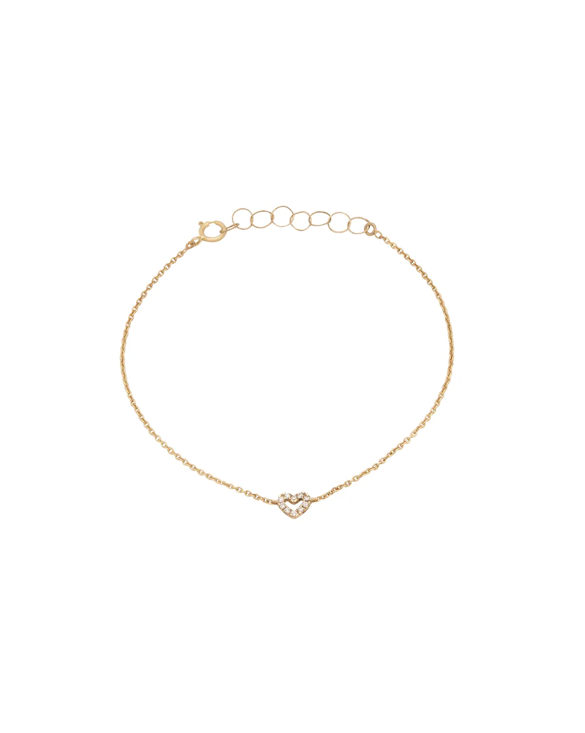 Solid Gold Diamond Heart Bracelet