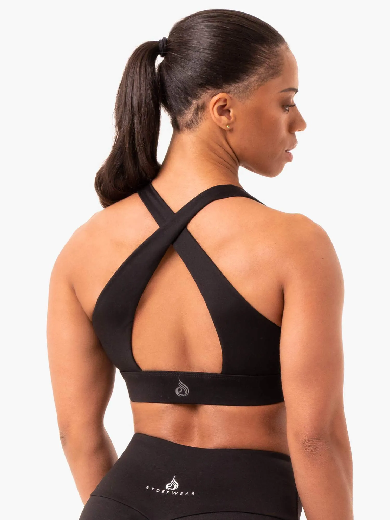 Staples Cross Over Sports Bra - Black