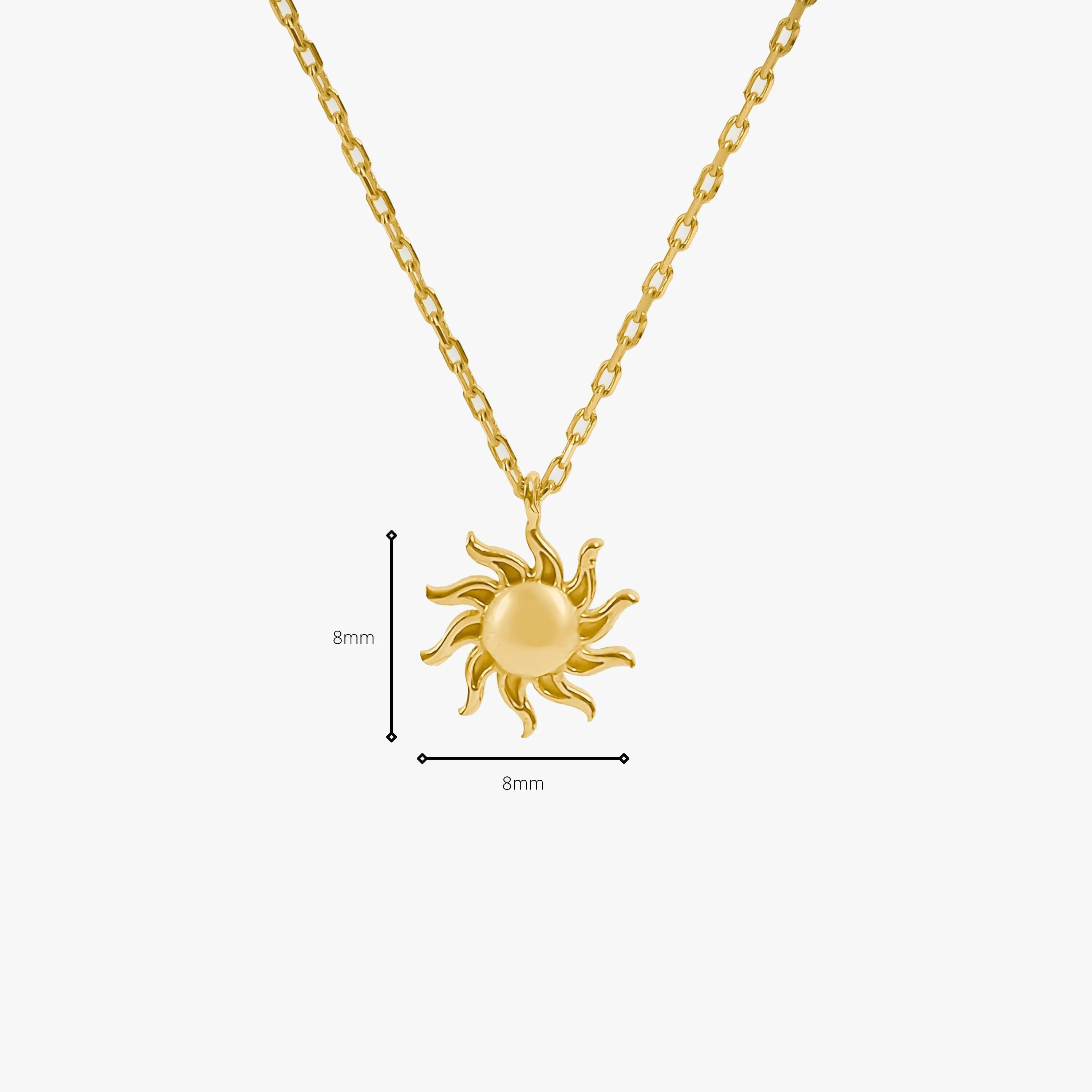 Sunburst Necklace | 14K Solid Gold