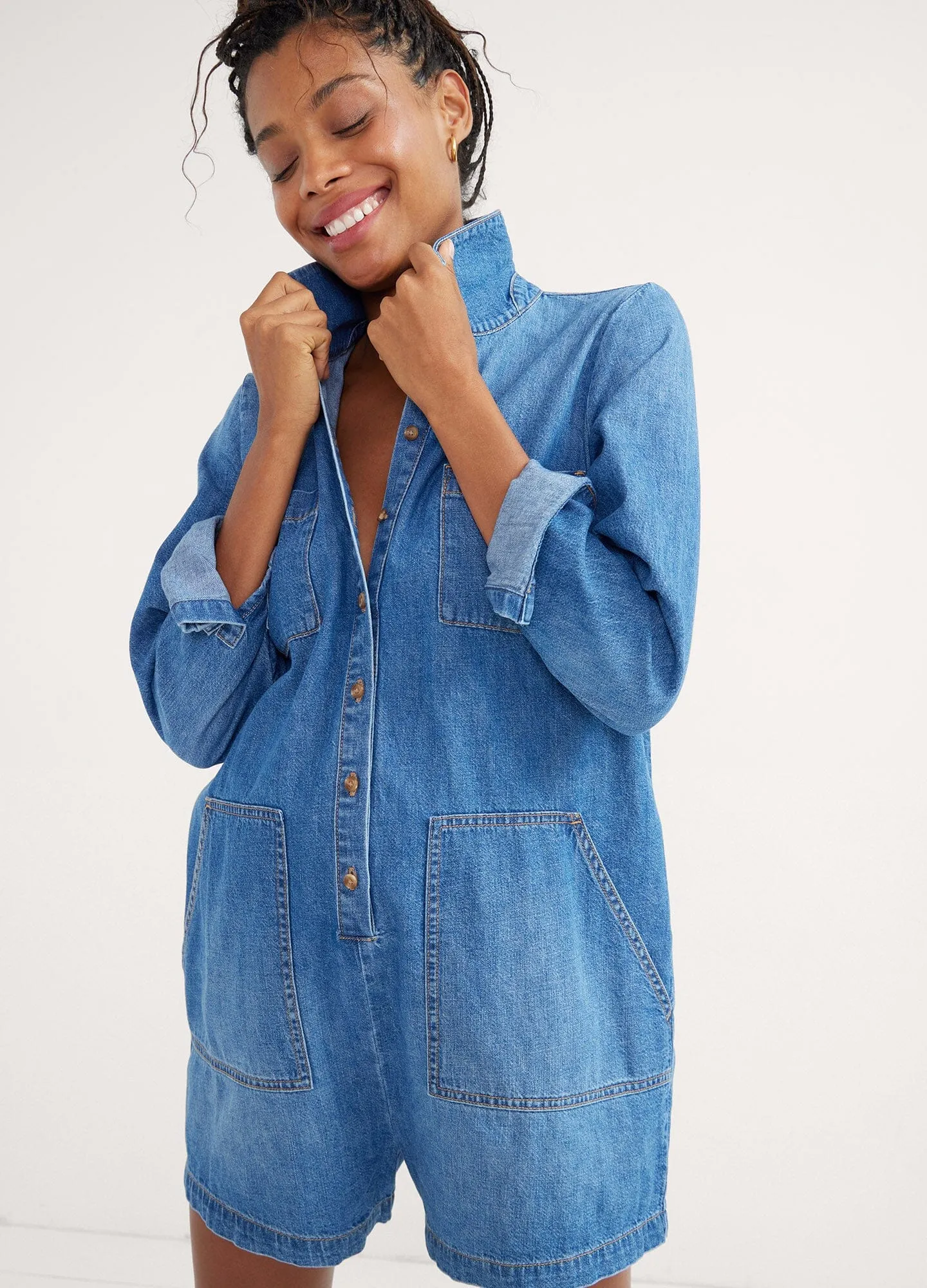 The Denim Utility Romper