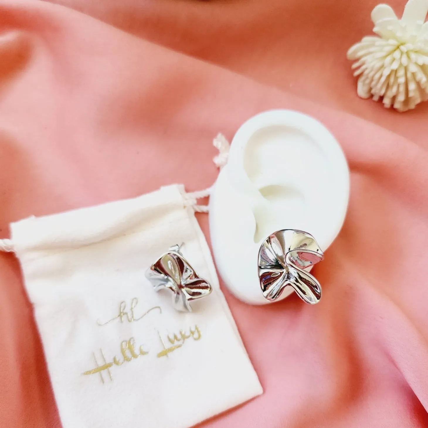 Tissue Flower Earrings