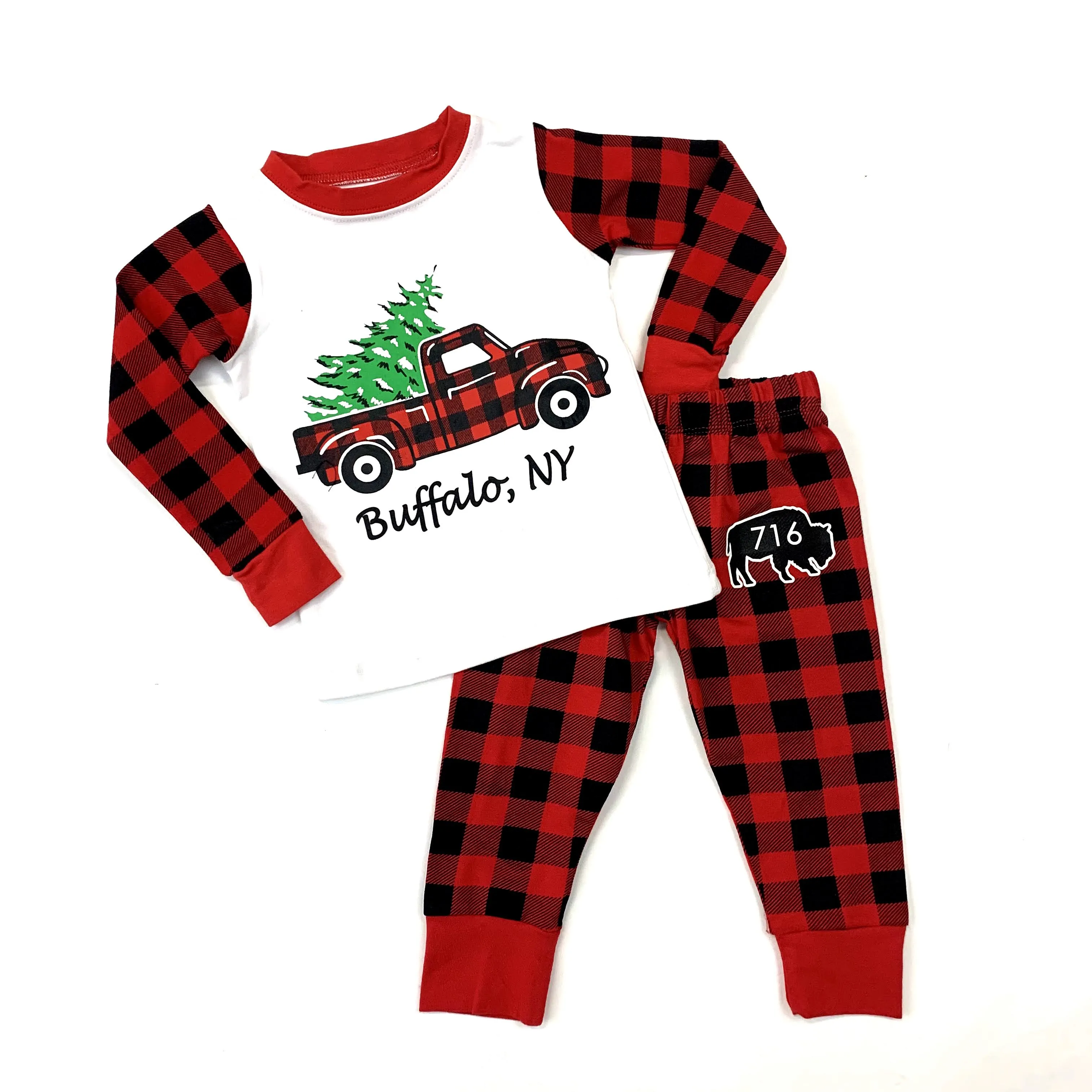 Toddler Christmas Tree Truck Long Sleeve Shirt