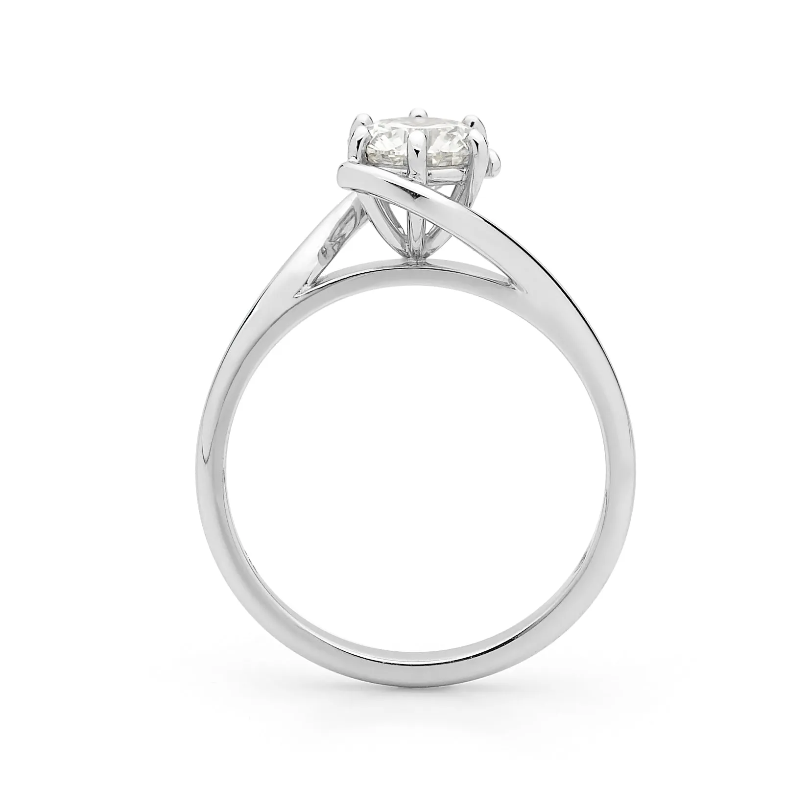 Twist solitaire engagement ring