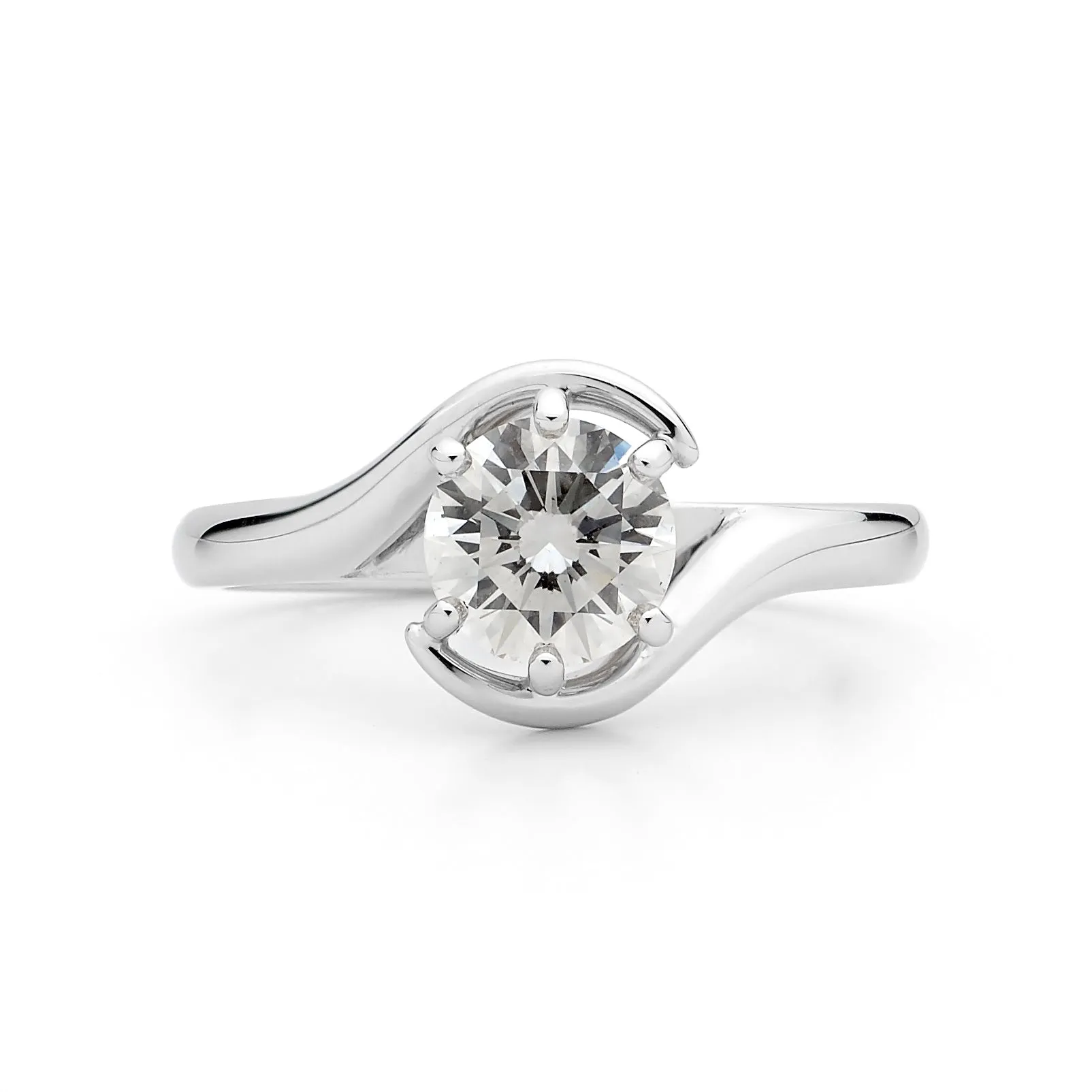 Twist solitaire engagement ring