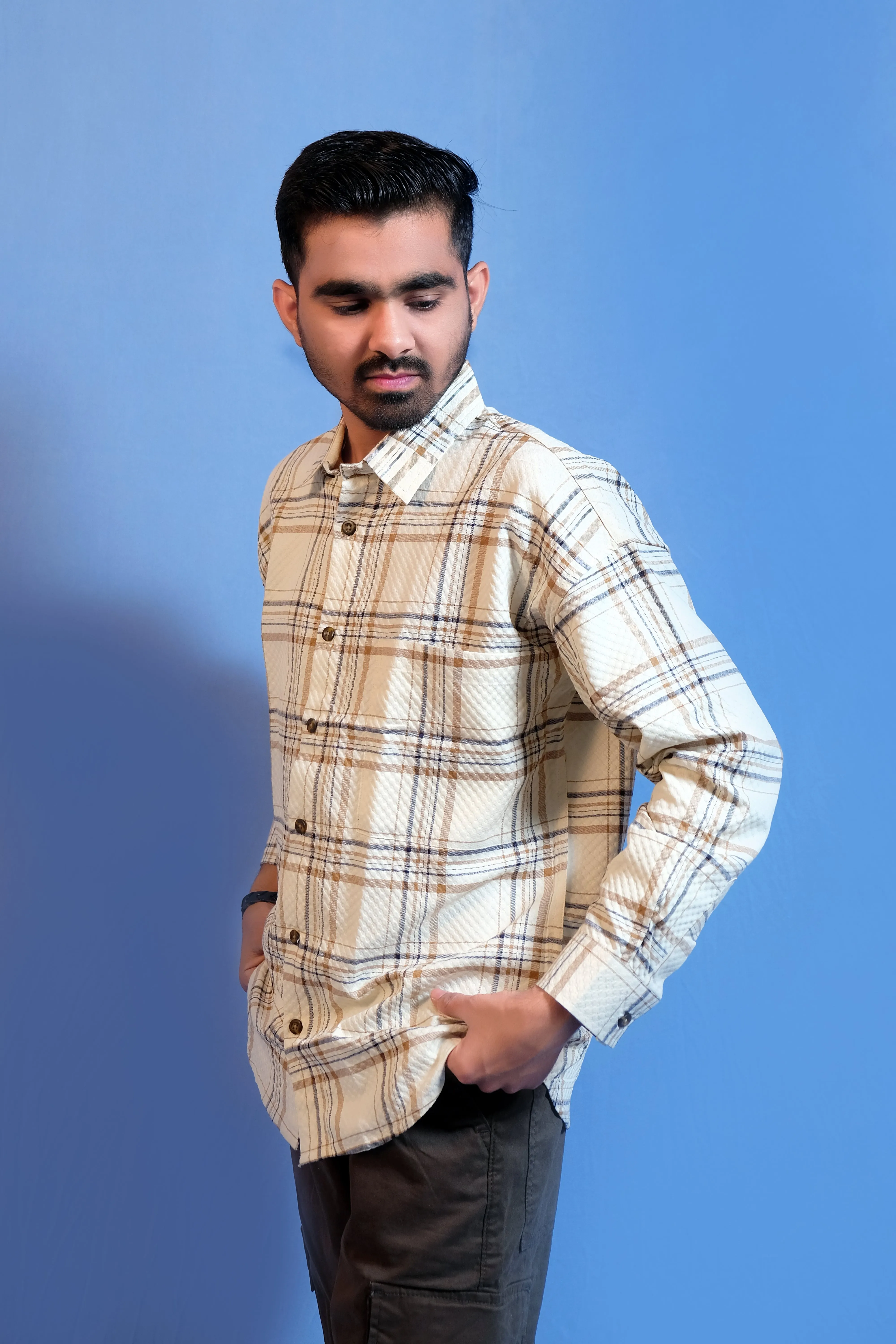 Unisex Relaxed Fit Oversized Checked Shirt