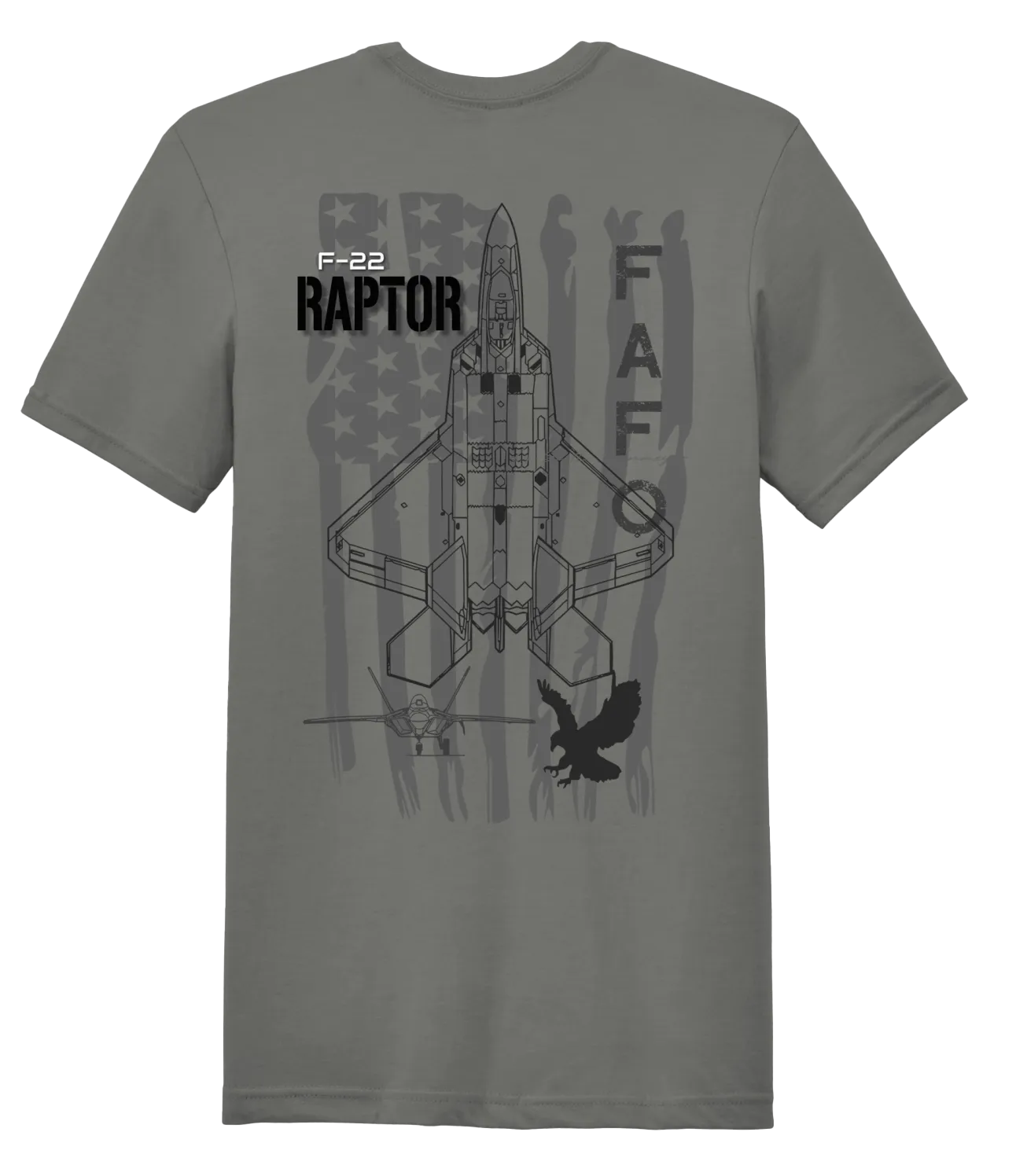 USAF F-22 Raptor Stealth Elegance: Gunmetal Cotton Tee - Unisex Fit