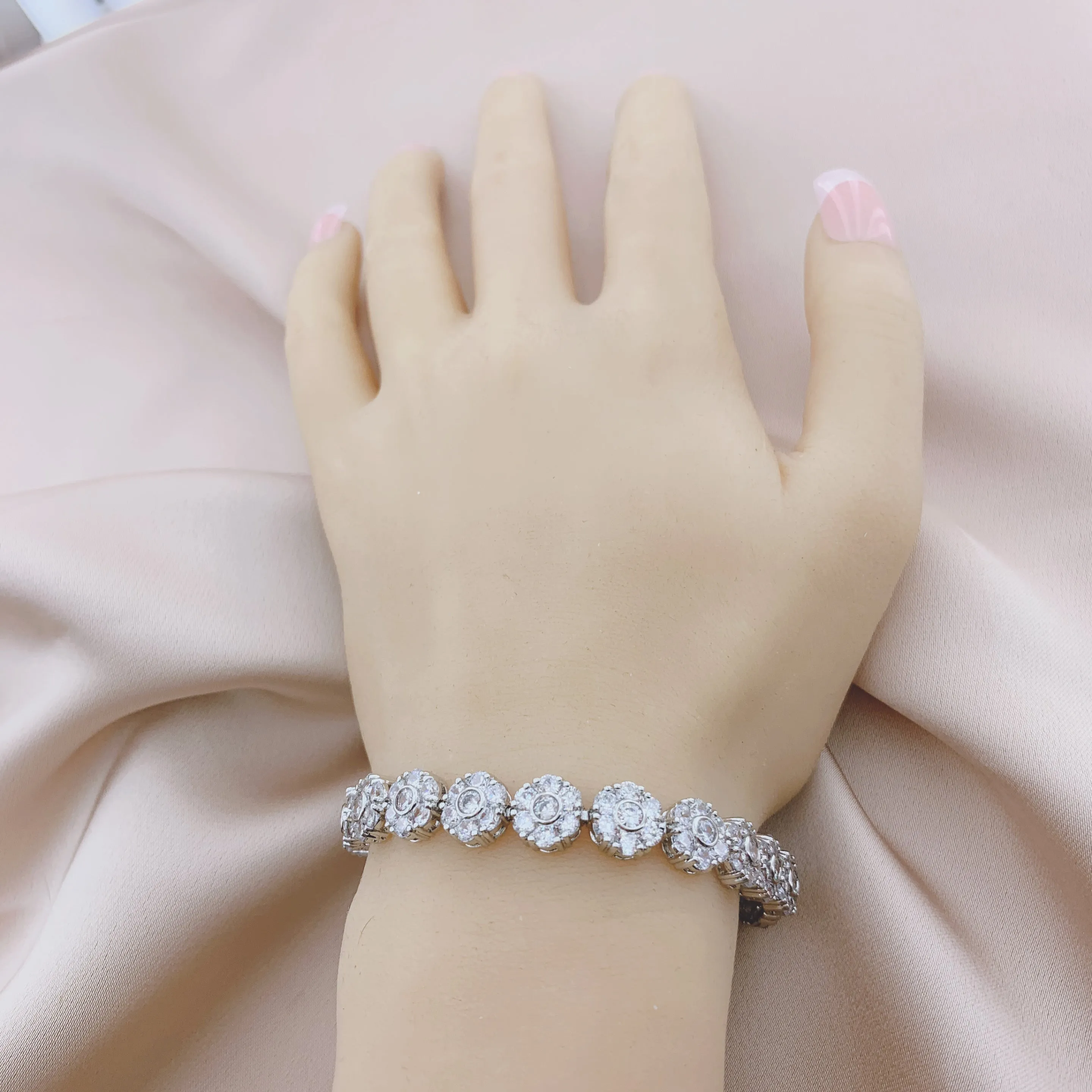 Women's Fashion CZ Cubic Zirconia Bridal Wedding Bracelet