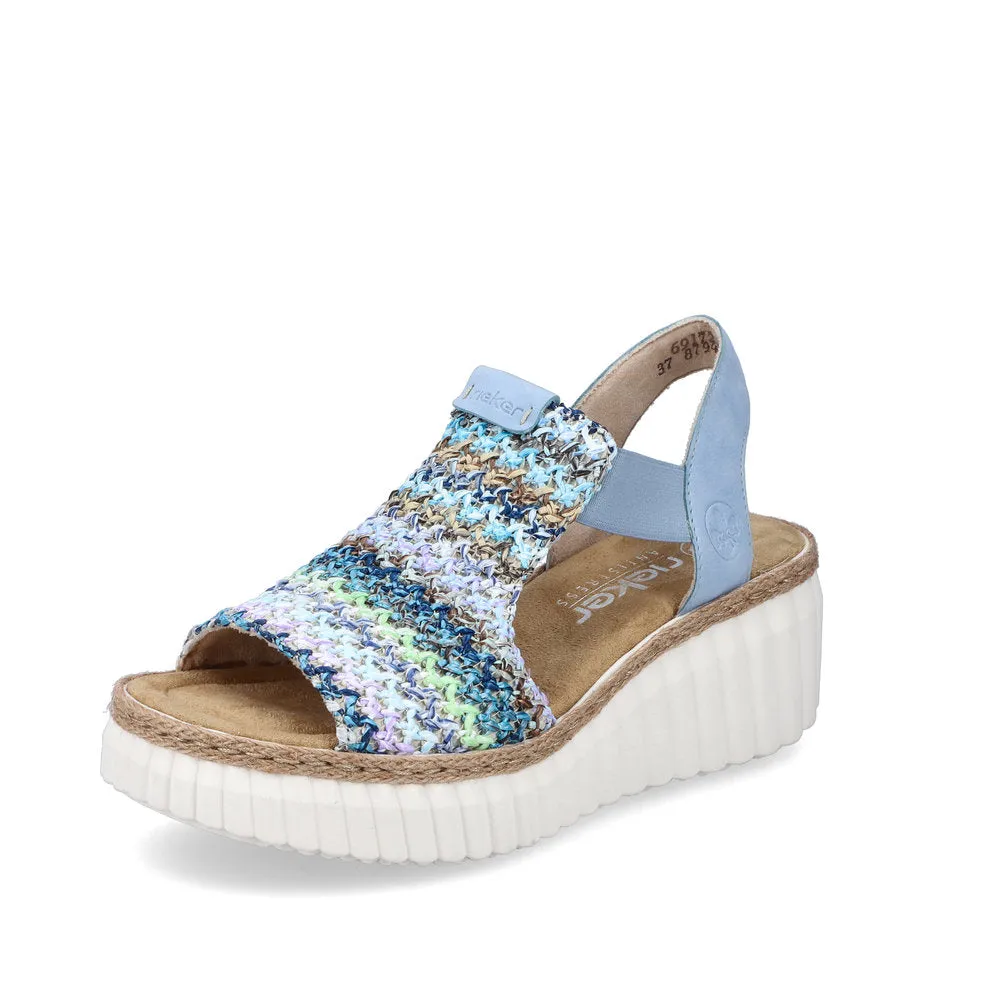 Womens Rieker 69172 Wedge Sandal Multi