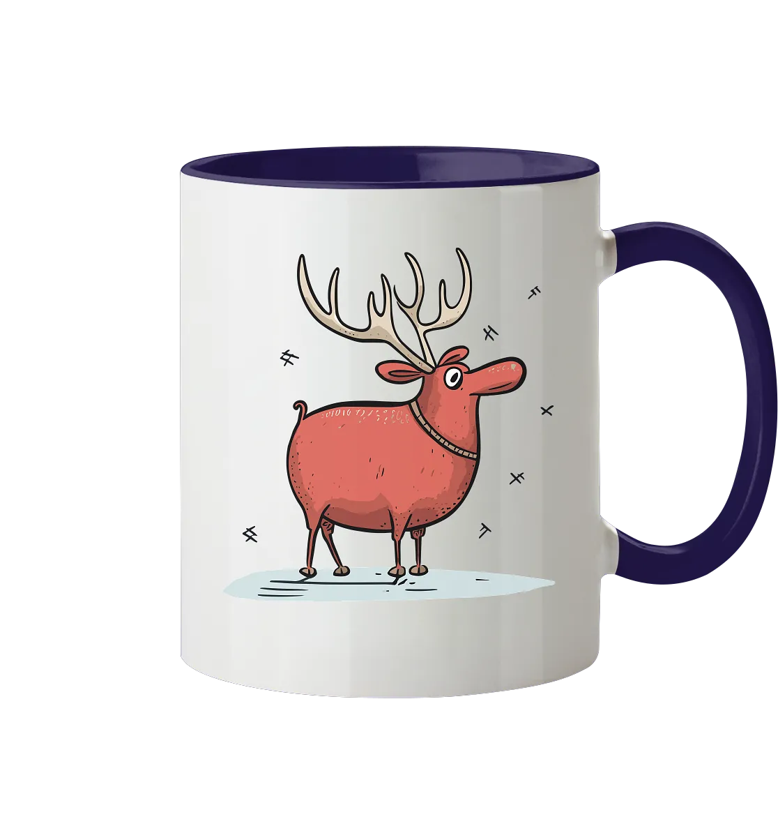 Zweifarbige Tasse mit Weihnachtsmotiv "Crazy Rentier"